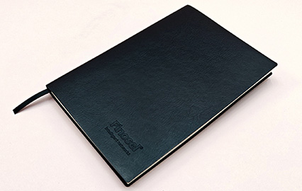 Black Leather Cover Notebook Printing - Logo Debossing Custom