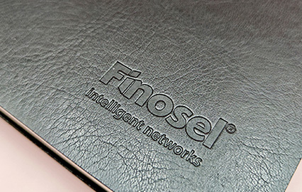 Black Leather Cover Notebook Printing - Logo Debossing Custom
