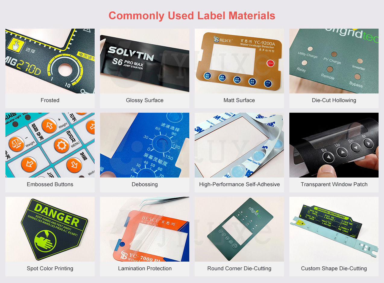 Custom Machine Interface Control Panel Sticker Labels